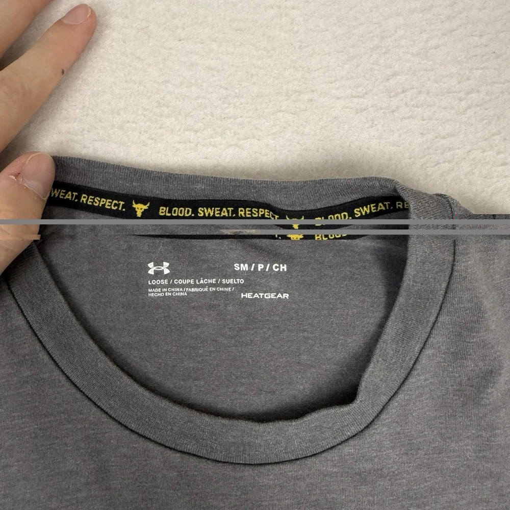 Under Armour Project Rock Iron Paradise Shirt‎ Mens Small Gray Long Sleeve
